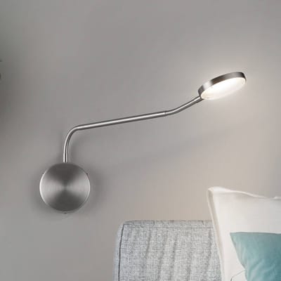 Knapstein LED wandlamp Thea-W, gebarenbediening, nikkel, uitval 60 cm