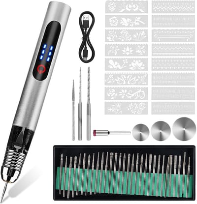 Oplaadbare Elektrische Graveerstift Set voor Glas, Hout, Metaal en Sieraden