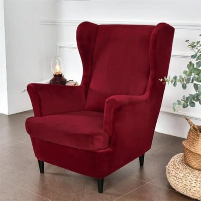 Zachte Velours Elastische Oorfauteuilhoes Stretch Verstelbare Fauteuilhoes Afneembare Oorfauteuil Bankhoezen met Zitkussenhoes