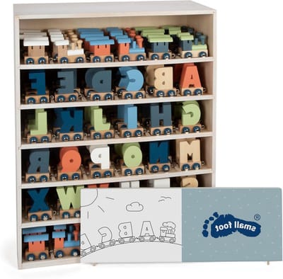 Houten Lettertrein - Alfabet Trein Naamtrein - Kinderkamer Decoratie - 180 Delige Set - 45 x 20 x 72 cm