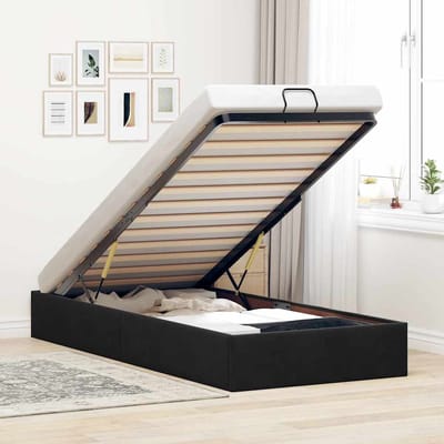 vidaXL - Bedframe - zonder - matras - 80x200 - cm - fluweel - zwart
