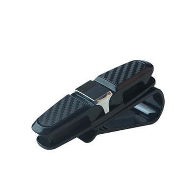 Opzetzonnebril - Brillenhouder voor auto-zonneklep - Kunststof - 180 Graden Draaibaar - Multifunctioneel - ID-houder - Auto Zonnebrilhouder - Autoaccessoires - Accessoires voor zonnekleppen - Kaarthouder auto - Voor auto-opslag - 97*46 mm - Zwart