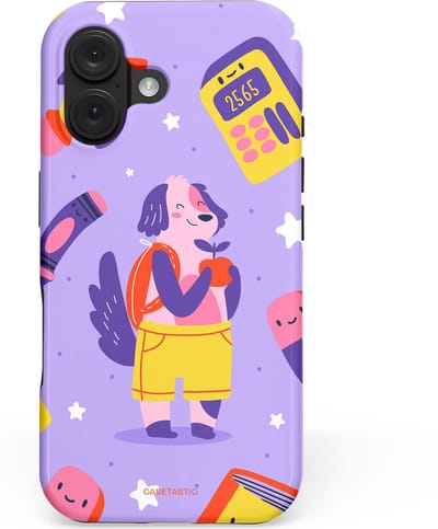 Casetastic hoesje geschikt voor Apple iPhone 16 - MagSafe - Dubbellaagse bescherming - Tussen boeken en sterren - Fashion Case - Lavendel Geel