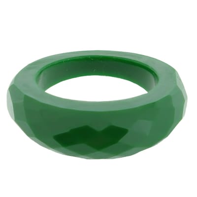 Behave - Ring - Facettenring Kunststof Groen – Trendy Acryl Ring – Lichtgewicht & Stijlvol – Nikkelvrij