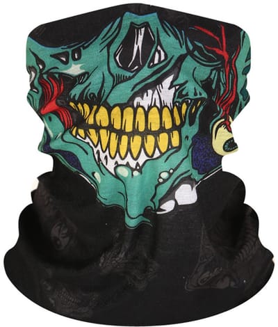 Gezichtsmasker - Balaclava - Bivakmuts - Schedel/skull mask - Doodshoofd - Helmmuts - Winddicht - Wintermasker - Ski/Motor/Outdoor masker - Mondmasker Nekwarmer/halswarmer - Universeel - Groen - Jonyx