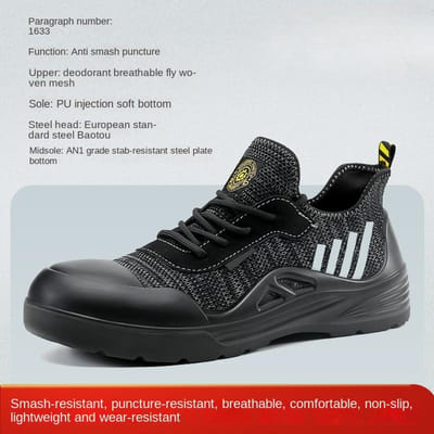 Arbeidsverzekeringsschoenen, Stootbestendig, Lekbestendig, Antislip, Geurbestendig en Slijtvaste Schoenen, Werkschoenen, Heren Staalneus Schoenen 45