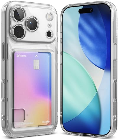 Ringke Fusion Card | Hoesje Geschikt voor Apple iPhone 17 Pro | Back Cover met Kaarthouder voor Pasjes | Transparant