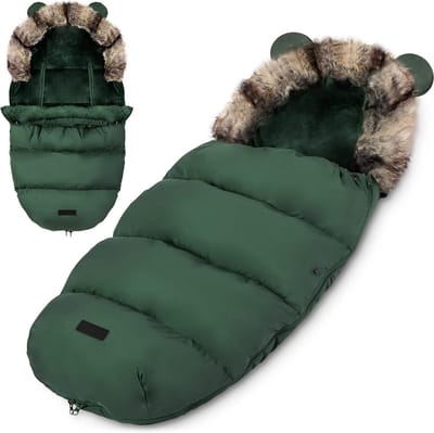 Babyvoetenzak - Kinderwagen zak - Warmte buiten - Waterafstotend materiaal - 96 x 45 cm - Kaki
