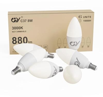 E14 Ledlamp 8W Warmwit - 880 Lumen, Energie-efficiëntie, Niet Dimbaar, 280 Graden Stralingshoek, 6 Stuks