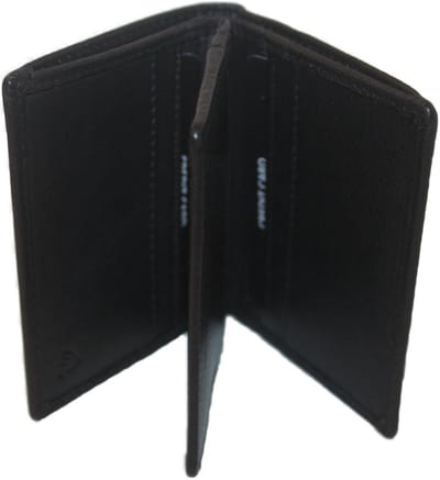 OI zwart leren pasjesmapje met ruimte voor biljetten / creditcard houder anti skim / portemonneetje voor 11 pasjes zonder muntgeld vak / veilig mapje voor veel pasjes / RFID SAFE / zwart leer / 196
