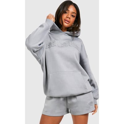 Dames Dsgn Studio Zelfstof Applique Sweat Short | Light Blue | Maat: Small