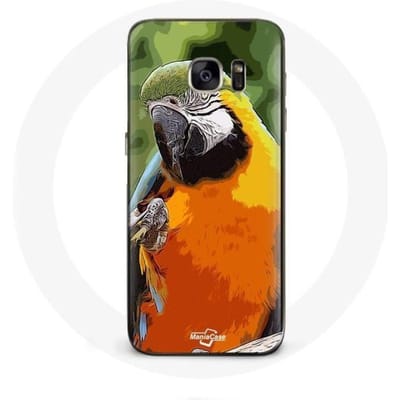 Samsung Galaxy S7 Hoesje Ara's Papegaai Oranje Groen