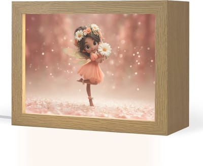 Nachtlampje 20x15 cm - Kinder lampje - Bloemenfee - Roze - Meisje - Tafellamp kinderkamer - Slaapkamer lamp - Bedlamp kinderen - Kinderlampje stopcontact - Wandlamp babykamer - Nachtlampjes