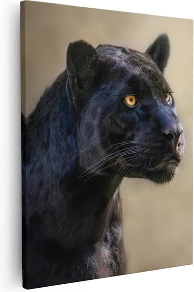 Artaza Canvas Schilderij Luipaard - 40x50 cm - Wanddecoratie Dierenkop - Muurdecoratie Jungle - Kamer Accessoires