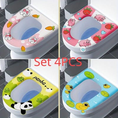 Housse de Siège de Toilette Mignonne en Silicone Doux Lavable Réutilisable Coussinets de Toilette Chauds Adaptés aux Lunettes de Toilette de Différentes Formes gray