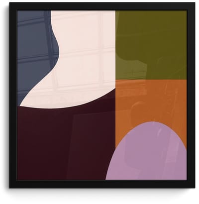 Poster in lijst - Fotolijst 40x40 cm - Posters - Vormen - Abstract - Kleuren - Vierkant - Posterlijst zwart - Decoratie - Wanddecoratie woonkamer - Muurdecoratie slaapkamer
