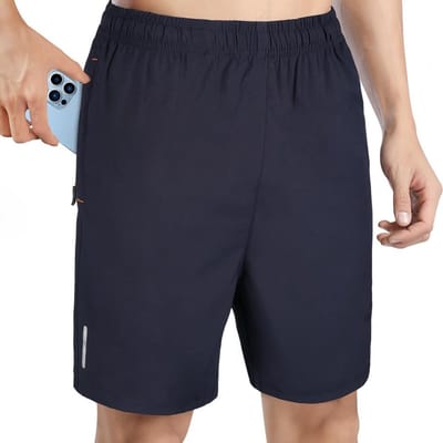 Sneldrogende Hardloopshorts voor Mannen met Ritszakken - Ademend, Elastisch en Geschikt voor Zomer Sporten en Fitness