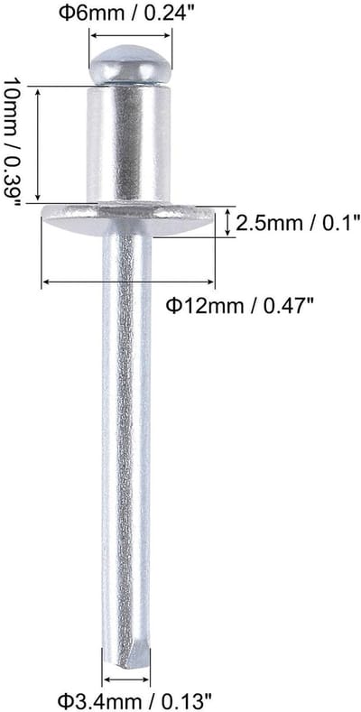 Dailygoods - 50 Stuks Aluminium Blinde Klinknagels voor Metaal