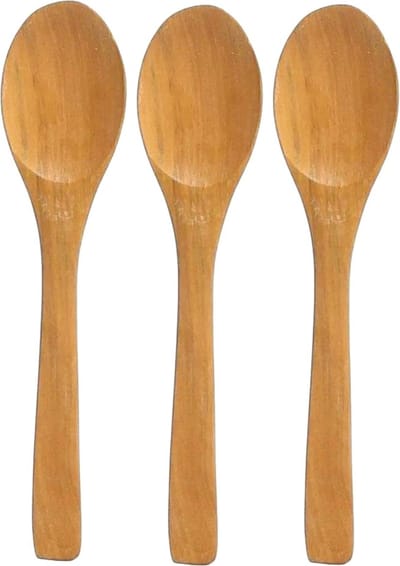 Serveerlepel - Opscheplepel Hout - Luxe Coating- 23cm - Set van 3