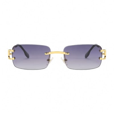 PBLIQ® Zonnebril Randloos - Heren - Dames - Grijs - Goud