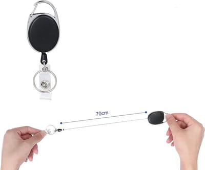 CHPN - Clip-badgehouder - Kaarthouder - Cardholder - Badgehouder - Met Trekkoord - Zwart/transparant -