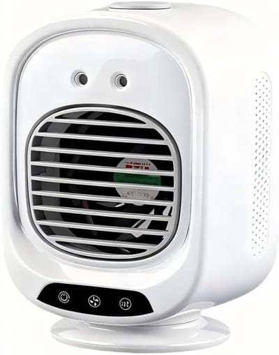 VHV-Mobiele Airco Mini - Compacte Nevelventilator met USB - Krachtige Luchtkoeler met Luchtbevochtiger - Stille Draagbare Tafelventilator voor Studentenkamer, Kantoor, Slaapkamer en Bureau
