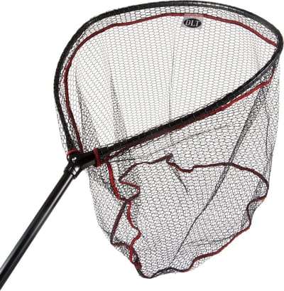 DLT Gummi Predator Compact Net - Schepnet - Rubber Coating - Telescopishe steel - 60x60cm - Rood