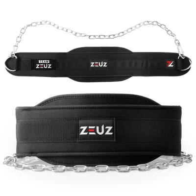 ZEUZ Dip belt - Dipping Gordel & Gewicht Riem voor Fitness, CrossFit & Calisthenics – Zwart
