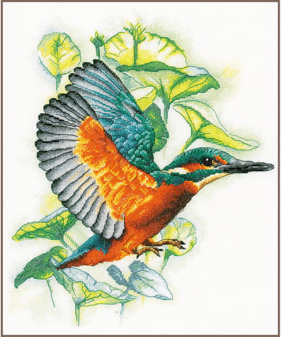 Lanarte Borduurpakket - Borduurset - Borduurpakket volwassenen - Telpakket kit - 33 x 41cm - Ijsvogel - PN-0200091