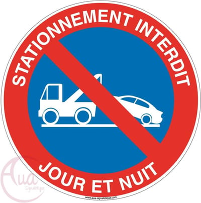 Parkeerverbod Bord - Verkeersbord - Parkeren Reguleren - Zelfklevend Vinyl - Ø 230 mm - Zwart Wit
