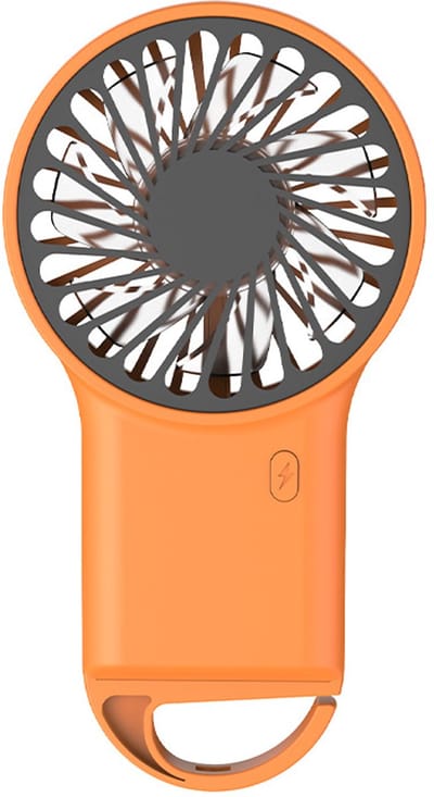Mini handventilator - USB oplaadbare draagbare handventilator - drie instelbare windsnelheden - 2-in-1 kleine persoonlijke ventilator - kan zowel als tafelventilator als handventilator worden gebruikt (oranje)