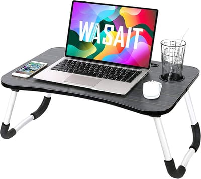 Laptop Tafel - Bedtafel - Inklapbaar - Ontbijt Tafeltje - Tablet houder - Beker houder - Anti Slip Poten - Rheme