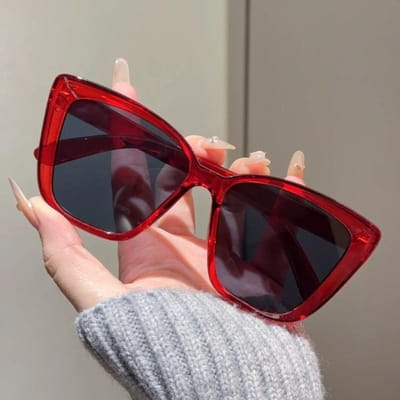 Trendy Grote Montuur Cat Eye Zonnebril Voor Dames Heren Retro Vierkante Zonnebril UV400 Bescherming Bril Mode Bril Schaduwen