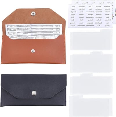 Dailygoods - 2 bankbiljetten van PU-leer in verschillende kleuren, 2 herbruikbare vakken voor portemonnee, opbergtas voor bankbiljetten, retro tas voor mannen en vrouwen, zakenreizen