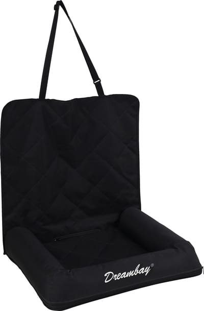 Autostoel hond – Flamingo Autostoel Dreambay Zwart – 59x50x58cm – waterafstotend & veilig – wasbare hoes