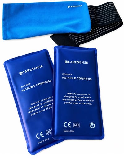 Caresense - Icepack met houder - Hot Coldpack - Coolpack - 2 gelpacks met elastische band - warm en koud kompres