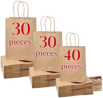 Dailygoods- Papieren Zakken 100 Stuks - Papieren Draagtassen - Papieren Zakken Bruin - Herbruikbare Geschenkzakken - Kraftpapier - Diverse Maten