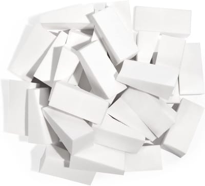 48 stuks make-upspons, driehoekige cosmetische sponsjes, niet-latex cosmetische bladerdeeg, mini-applicator wiggen, poederkwasten voor het aanbrengen van foundationpoeder, crème, vloeistof - wit