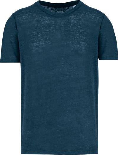 Spasso Linnen heren-t-shirt ronde hals kraag SP320 - Peacock Blue - S