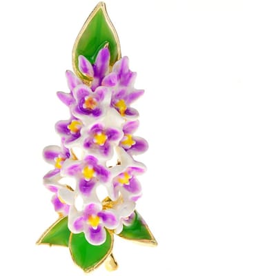 Emaille Mooie Lila Bloemen Broches Voor Vrouwen Roze Kleur Plant Bruiloft Speld Zomer Ontwerp Accessoires Hoge Kwaliteit white