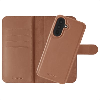 Selencia Hoesje - Geschikt voor Samsung Galaxy A37 (5G) - Olyn Uitneembare Bookcase met Magnetische Ring - Bruin