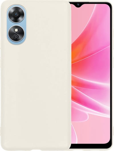 Hoesje - Geschikt voor OPPO A17 - Sterk & Shockproof - Hoes Cover - Siliconen Case - Telefoonhoesjes - Wit