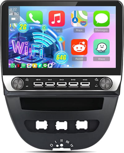 Hexinex - Autoradio Geschikt voor Peugeot 107 Toyota Aygo Citroen C1 2004-2014 - 2+64GB Carplay WIFI FM RDS
