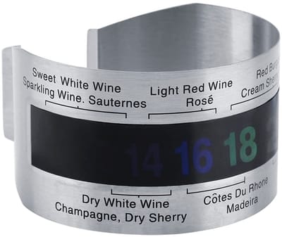 Dailygoods- Wijnflesthermometer Snelle Temperatuurweergave - LCD Scherm - Roestvrij Staal - Modieus Ontwerp - Geschikt voor Witte Wijnen - Veilig en Stevig - Wijnthermometer