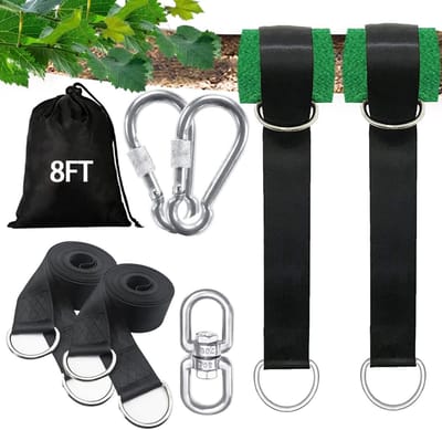 Schommel Ophangset - Boomhangers - Veilig Ophangen - Extra Sterk - 8FT - Zwart