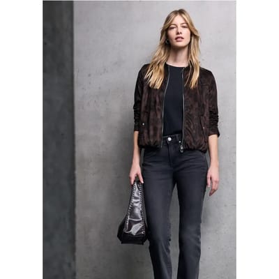 Gedessineerde velours blouson