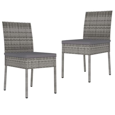 vidaXL - Tuinstoelen - 2 - st - poly - rattan - grijs