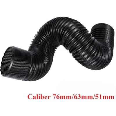 1 Stuks Auto Airconditioning Filter Inlaatpijp Kits 766351Mm Staaldraad Gekarteld Luchtinlaat Telescopische Kanaalslang Motoren black