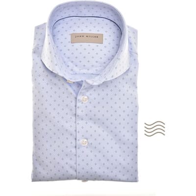 John Miller Overhemd Easy Care Luxury Cotton Mini Design Licht Blauw / male