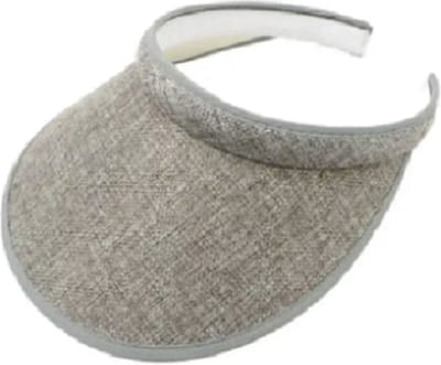 Klem zonneklep zonnepet met brede rand kleur grijs maat one size